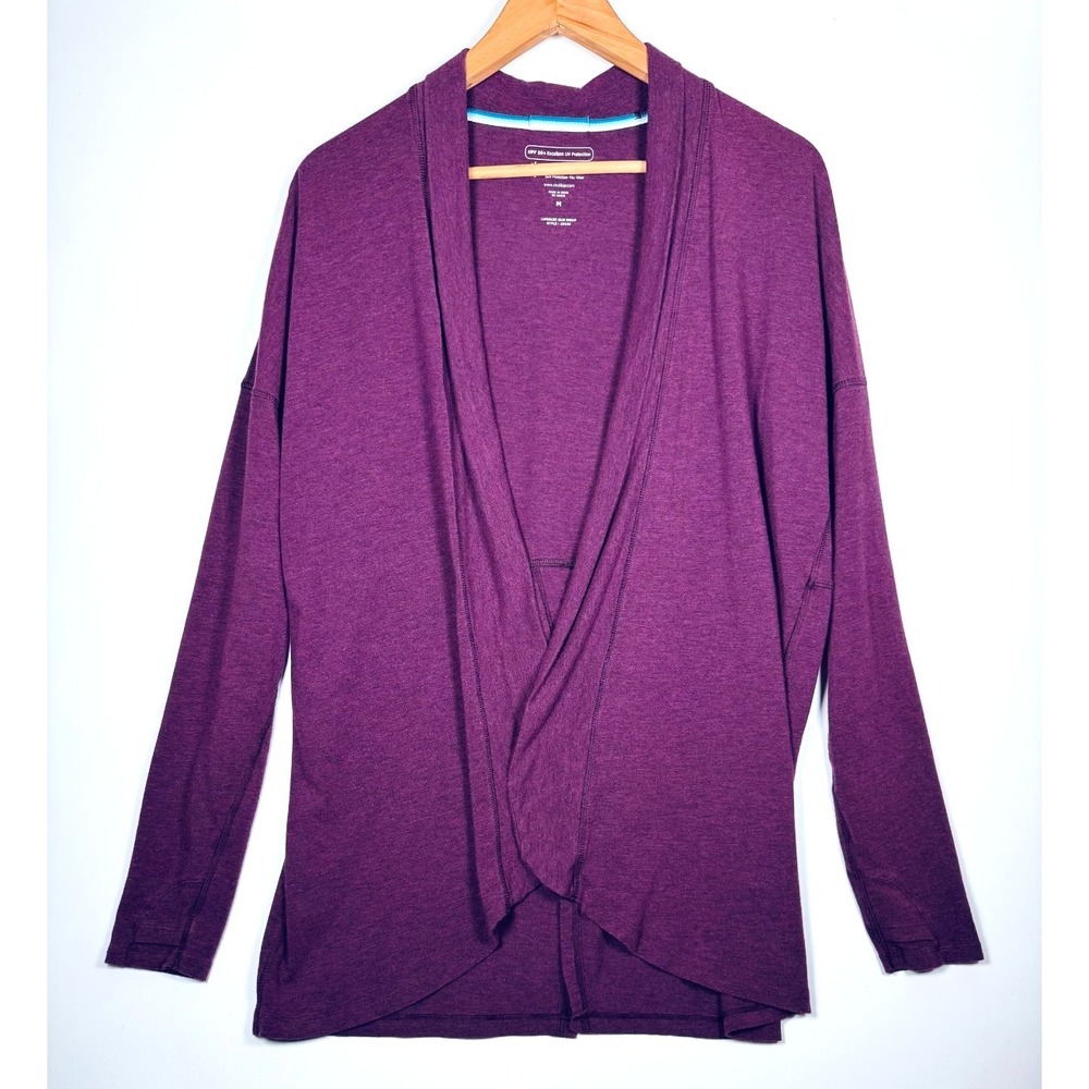 Coolibar Purple Open-Front Lightweight Cardigan Shrug